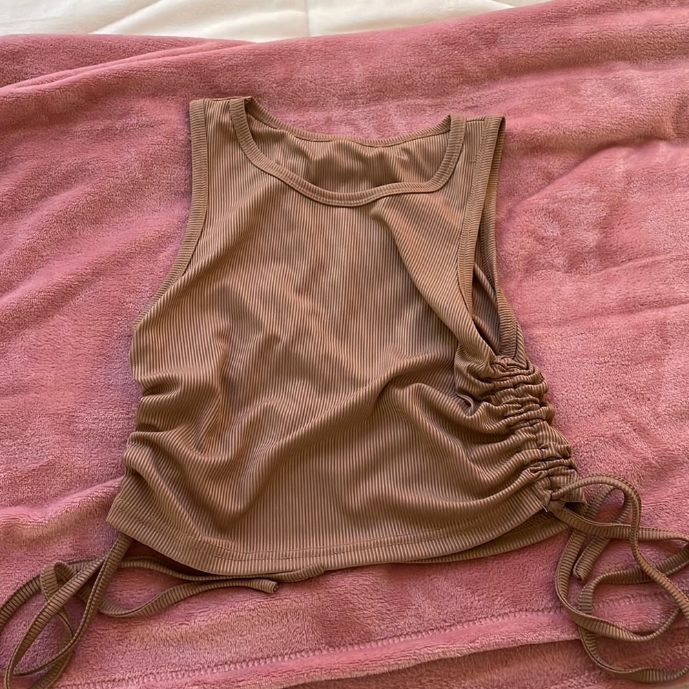 Shein brown tank top with scrunch sides